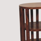 Kastanjehouten nachtkastje - nachtkastje met twee niveaus voor moderne slaapkamers