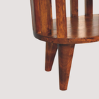 Kastanjehouten nachtkastje - nachtkastje met twee niveaus voor moderne slaapkamers