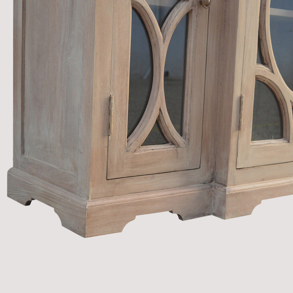 Mediaconsole van gebeeldhouwd hout - Entertainmenttafel van geglazuurd hout