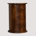 Artisan Chestnut Ronde Kist – 3-ladenkast voor stijlvolle accentopslag