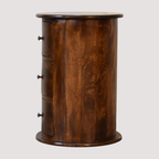 Artisan Chestnut Ronde Kist – 3-ladenkast voor stijlvolle accentopslag