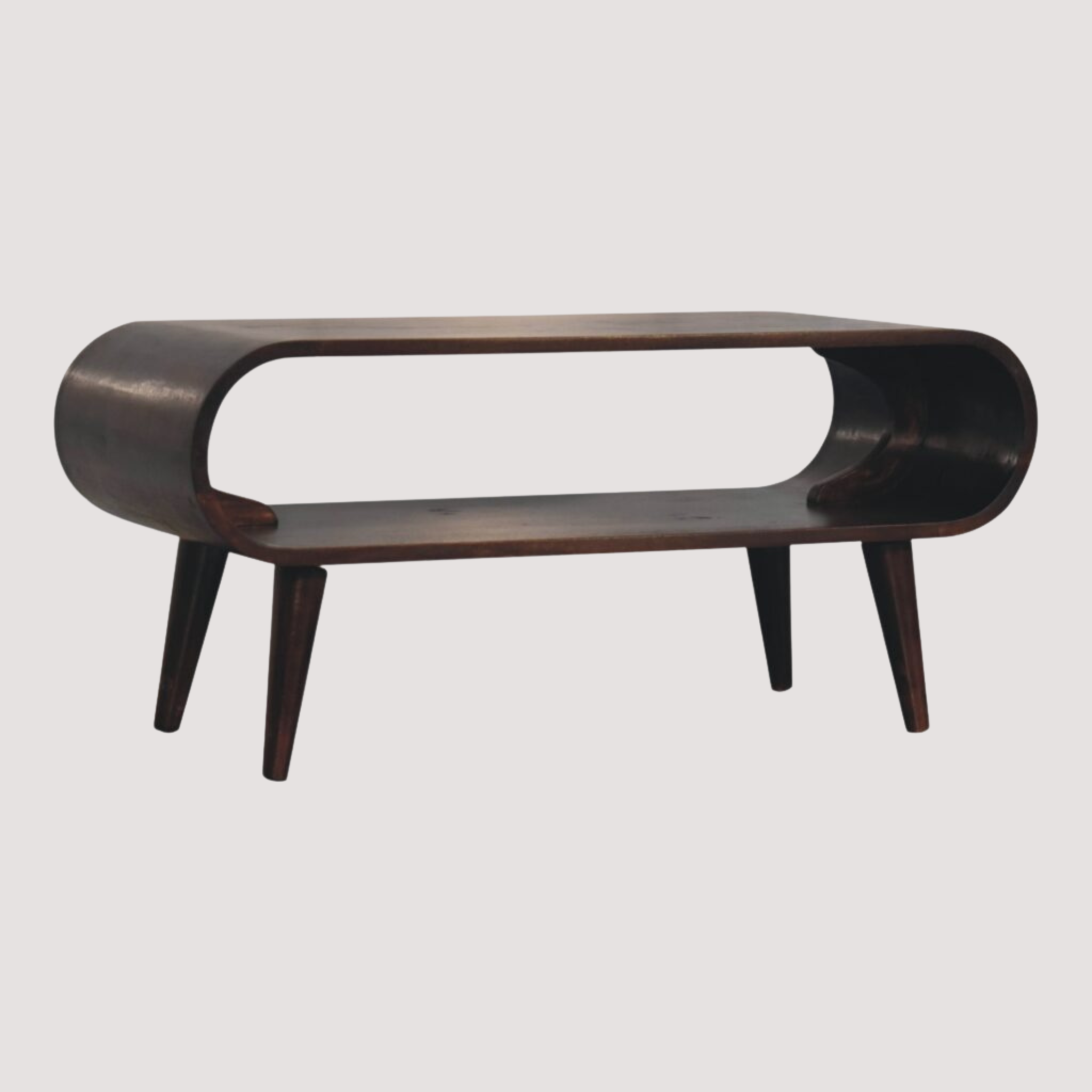 Salontafel met walnoothouten afwerking – elegant licht houtdesign voor gezellige interieurs