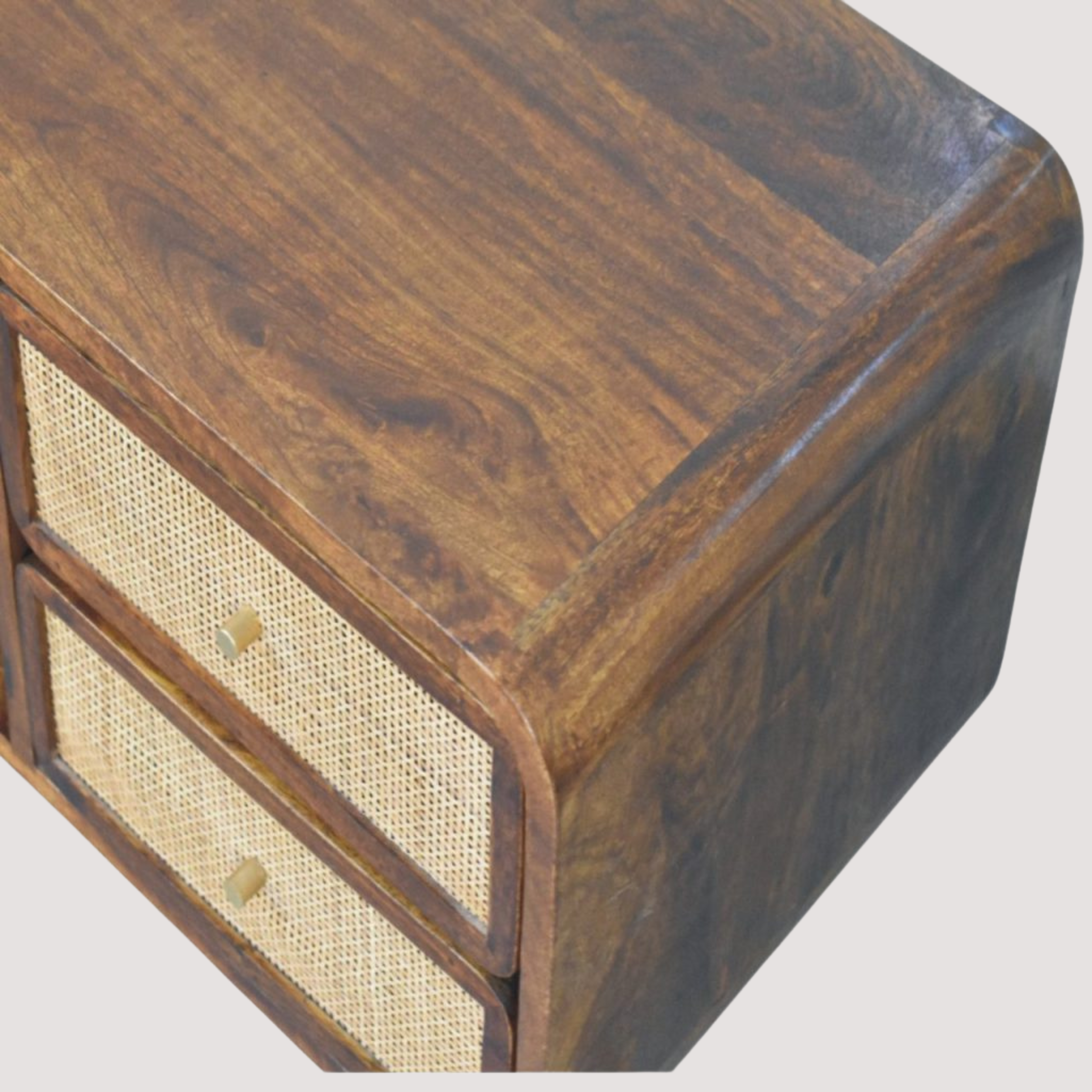 Handgemaakte mediastandaard van kastanjehout - entertainmentmeubel met vier laden voor moderne woningen