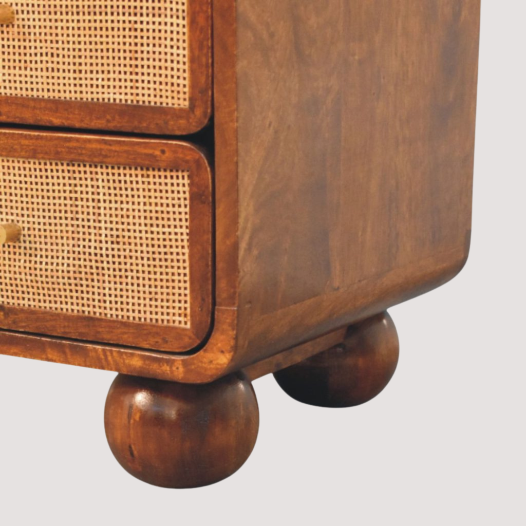 Handgemaakte mediastandaard van kastanjehout - entertainmentmeubel met vier laden voor moderne woningen